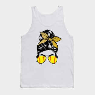 Softball Bun & Glasses - Light Apparel Tank Top